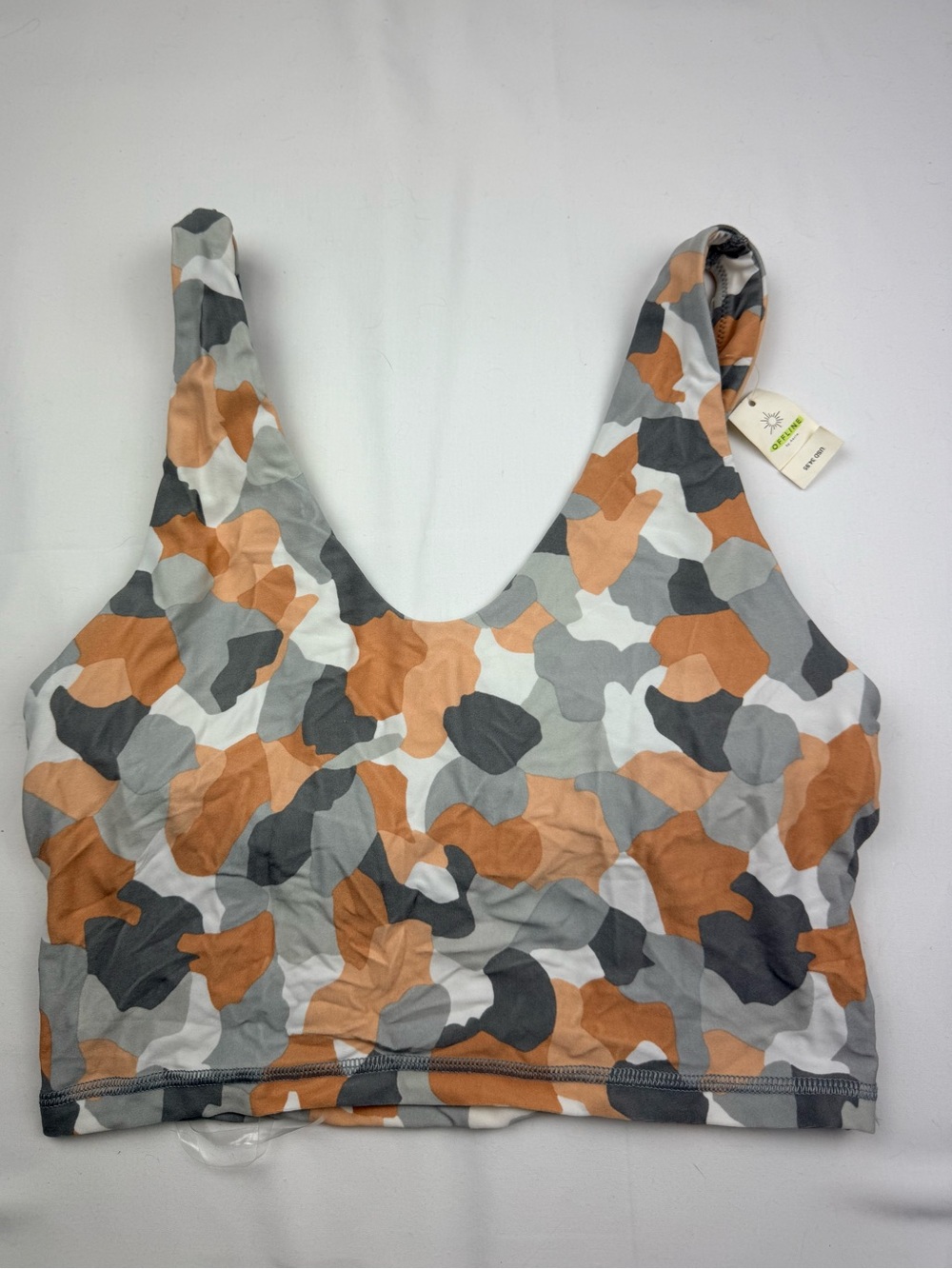 Aerie Camo Print Scoop Neck Bralette - Orange & Gray
